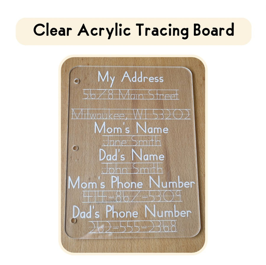 Tracing Boards: Learn My Address Tracing Board