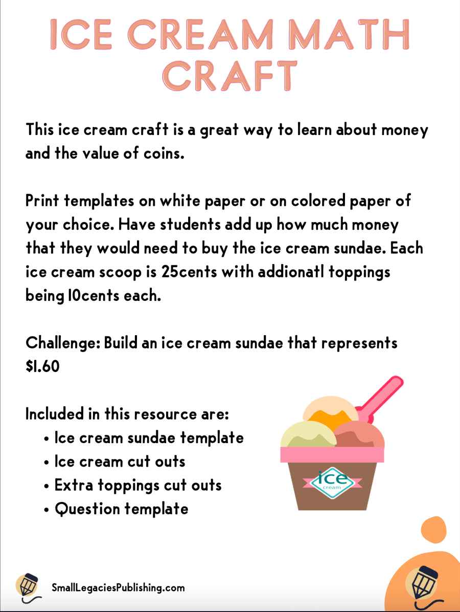 K-2 Ice Cream Shop Activity Pages (Digital Download) - Small Legacies